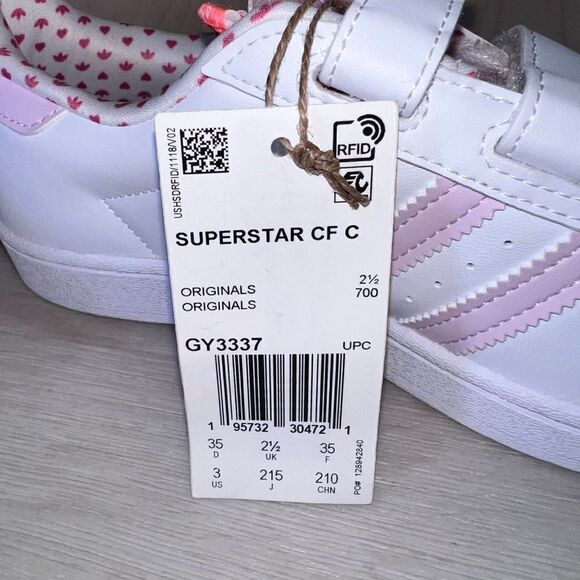 Adidas Superstar Shell Toe Little Kid 'Valentine's Day' GY3337 Youth 3 - Picture 12 of 12